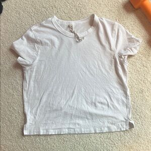 Lululemon Athletica White Relaxed Crop T-Shirt